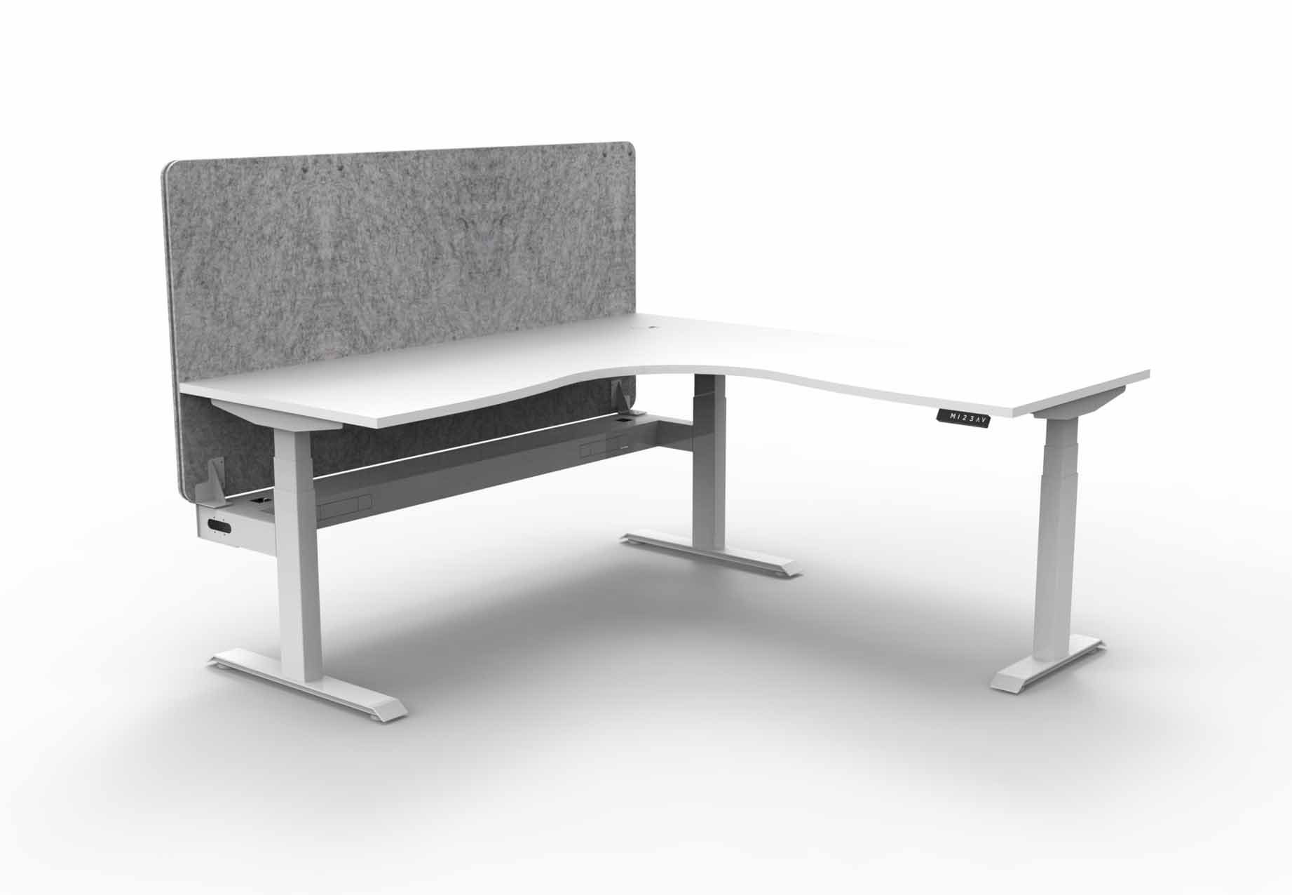 Boost+ Corner Workstation with Cable Tray and Eco Screen